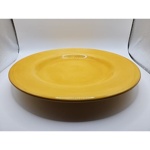 Corsica Home Hand Painted Hand Crafted Large 11 1/4" Yellow Dinner Serving Plate - Picture 6 of 6